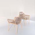 Outdoor Chair Armchair Garden Chair Cast Aluminum Chair Plastic Chair Table and Chair Combination Outdoor Furniture Garden Chair 3d model