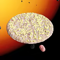 Delicious Assorted Floating Cookies On Bright Orange Background With Crunchy Particles