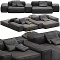 Modern Two Seater Leather Sofa With Comfortable Cushions And Contemporary Design Elements 3d model