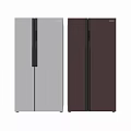 Modern Double Door Refrigerators In Silver And Dark Brown Kitchen Appliances