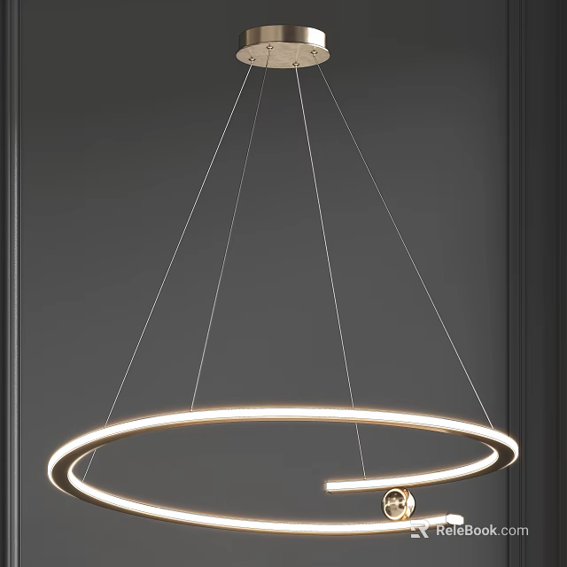 Modern Circular Chandelier With LED Light And Sleek Design For Living Room 3d model 