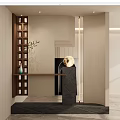 Italian-style Middle-ancient Solid Wood Modeling Scarpa Stacked Suspension Entry Partition Porch 3d model