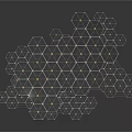 Black Hexagonal Modular Structure Components With Glossy Interconnected Design