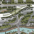 Modern Scenic Industrial Park With Natural Water Features Green Spaces And Walkways