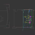 White Interior Monitoring Room With Large Data Display Screen Computer And Office Chair
