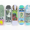 Assorted Skateboards Featuring Unique Artistic Designs And Colorful Graphics Collection