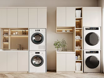 Modern Washing Machine Cabinet Balcony Washing Machine Cabinet 3d model