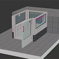 White Clean Room Enclosure With Glass Windows Doors And Tile Floor Structure