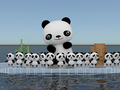Modern Meichen Water Panda 3d model