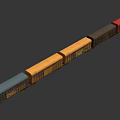 Rusty Blue And Yellow Freight Train Cars With PACKER Service And CIT Logos