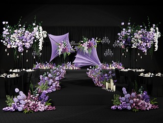 Modern Wedding Scene Purple Niche Wedding 3d model