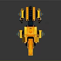 Mechanical Deer Creature Character With Yellow Blue Body And Long Legs Design
