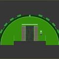 Cartoon Scene Featuring Green Pipe With Connected Rings And White Lines On Dark Background