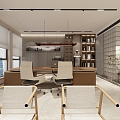 New Chinese office office teahouse integrated manager's office 3d model