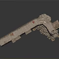 Ancient Stone Fortress Wall Structure With Crenellations And Watch Tower