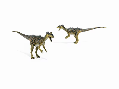 Two Realistic Dinosaur Models With Detailed Skin And Dynamic Postures 3d model