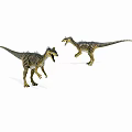Two Realistic Dinosaur Models With Detailed Skin And Dynamic Postures
