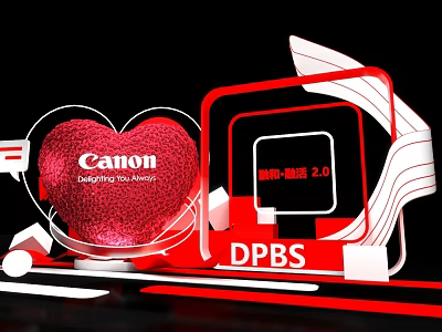 Canon Image China 2.0 Photo Check In Spot With Red Heart And Modern Frame DPBS 3d model