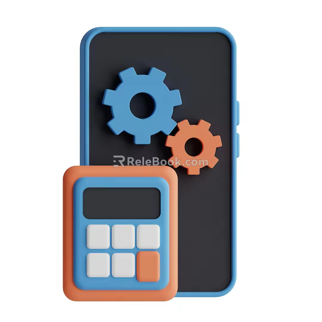 modern computer gear cartoon computer 3d model