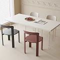 Dining Table and Chair Combination Dining Table Dining Chair Single Chair 3d model