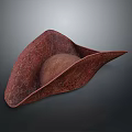 Stylish Red Textured Wide Brim Hat With Unique Artistic Design