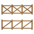 Wooden Fence With Crossed And Diagonal Slat Designs For Outdoor Use
