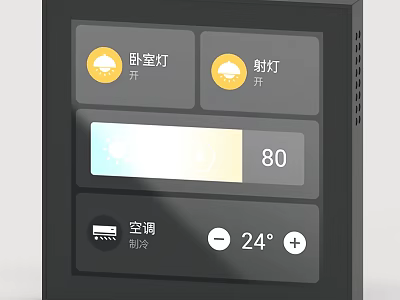 Smart Home Switch Panel With Bedroom Light Spotlight Control Air Conditioner And Temperature 3d model