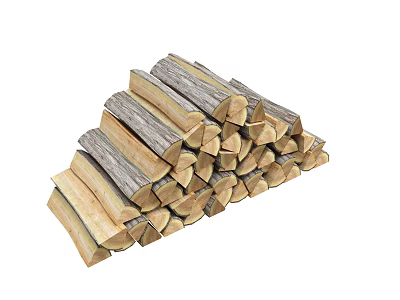 Natural Stone Wood Stacked Firewood Logs For Home Fireplace And Decorative Use 3d model