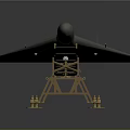 Aerospace Drone Model With Engineering Display Stand And Space Technology Design