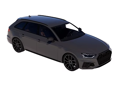 Modern Gray Station Wagon With Sporty Design Black Wheels And LED Headlights 3d model