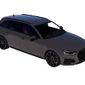 Modern Gray Station Wagon With Sporty Design Black Wheels And LED Headlights
