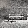 Modern Multi person Sofa Covered with Gray Blanket and Glass Coffee Table Near Green Plant