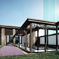 New Chinese-style Gate Community Gate Entrance Demonstration Zone Entrance 3d model