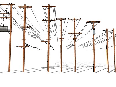 modern electric pole high-voltage tower model