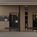 Modern Cloakroom Design With Storage Cabinets Hanging Hooks And Shoes Organizer