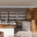 Modern Supermarket Department Store Interior With Glass Metal Shelves Displaying Daily Necessities And Skincare Products