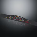 Electronic Dashboard With Multiple Gauges Colorful Indicator Lights And Digital 3d model