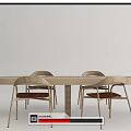 Modern Dining Table and Chair Combination Log Dining Table and Chair Combination 3d model