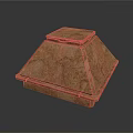 Textured Stone Building Roof Ornament With Square Base And Pyramid Structure