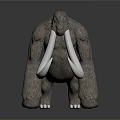 Woolly Mammoth Prehistoric Game Character With Long White Tusks And 3D Model Design