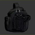 Black Sony Camera Bag With α Logo Hand Strap And Zipper Pockets 3d model