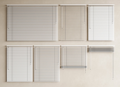 Minimalist Venetian Blinds Roller Curtain 3d model