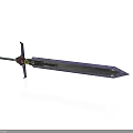 Purple Decorative Sword With Cross Shaped Hilt And Long Sharp Blade