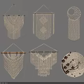 Handmade Macramé Wall Decor With Various Woven Patterns And Decorative Hanging Designs