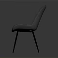 Light Gray Modern Dining Chair With Diamond Quilted Backrest And Black Slim Legs