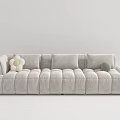 Cream Style Sofa French Style Simple Sofa Three-Seat Sofa 3d model
