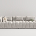 Cream Style Sofa Sofa French Style Simple Sofa Sofa Three-Seat Sofa 3d model