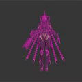 Mechanical Female Character Armored Design With Gold Black Accents Spikes And Combat Weapons