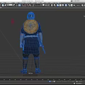 Game Movie Character In Traditional Blue Robe With Waist Belt And Leg Wraps