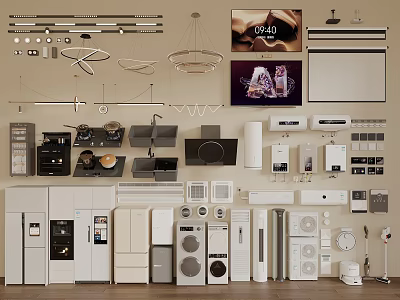 Different Types Of Household Appliances For Modern Home Kitchen And Daily Use 3d model